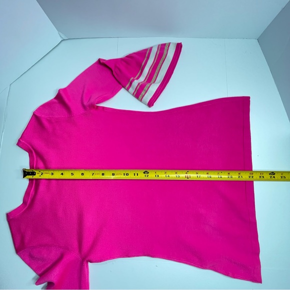 Lilly Pulitzer Women’s Pink Called Sweater Ruffle Cuff Gold Buttons Size X-Small - Picture 9 of 9